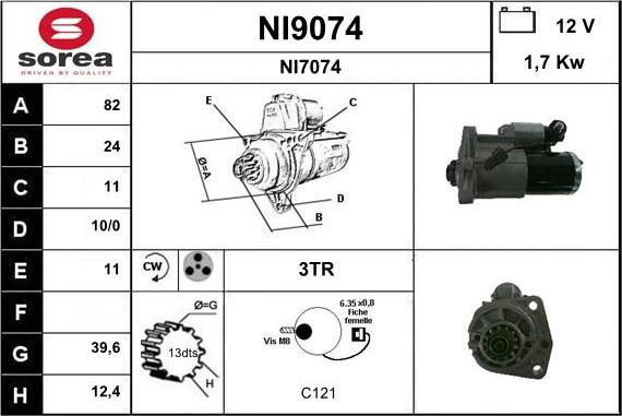 SNRA NI9074 - Стартер autocars.com.ua