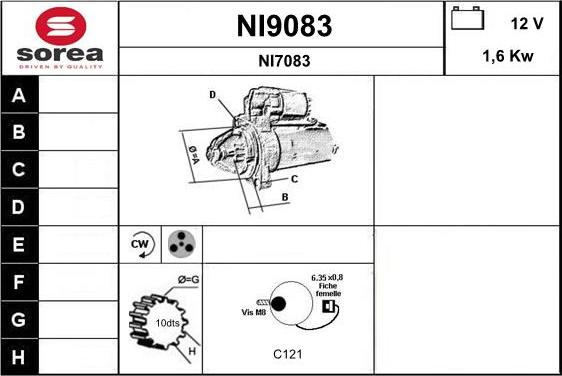 SNRA NI9083 - Стартер autocars.com.ua