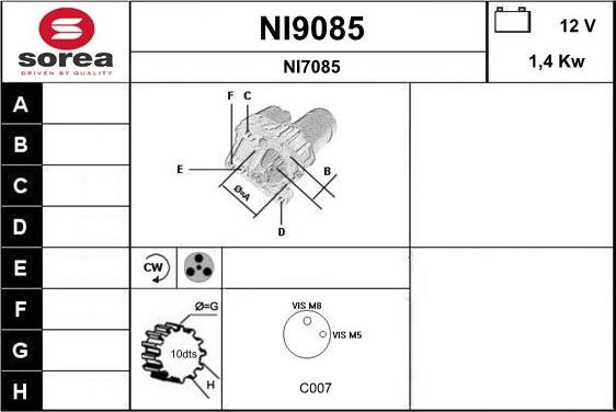 SNRA NI9085 - Стартер autodnr.net