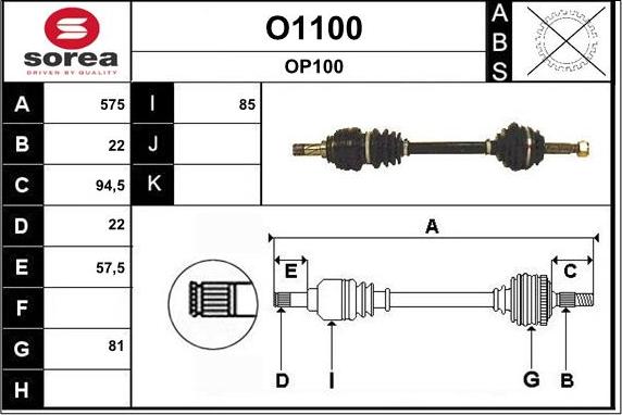 SNRA O1100 - Приводной вал autodnr.net