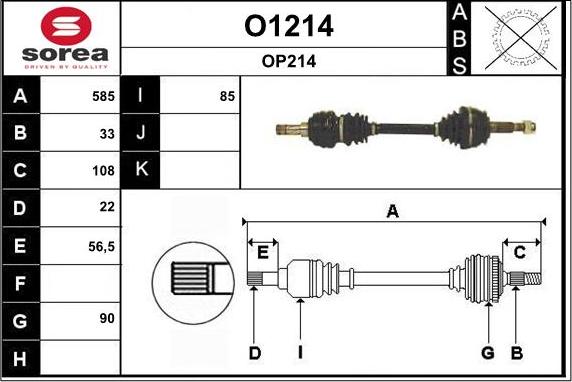 SNRA O1214 - Приводний вал autocars.com.ua