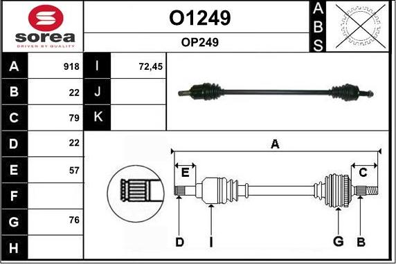 SNRA O1249 - Приводной вал autodnr.net