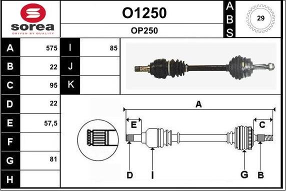 SNRA O1250 - Приводной вал autodnr.net