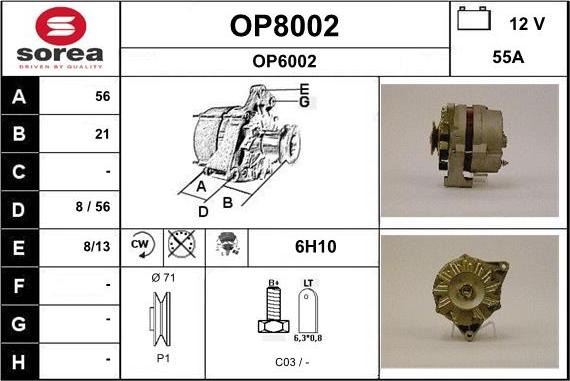 SNRA OP8002 - Генератор autocars.com.ua