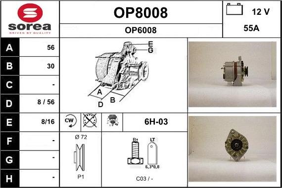 SNRA OP8008 - Генератор avtokuzovplus.com.ua