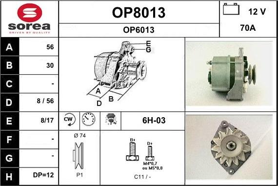 SNRA OP8013 - Генератор avtokuzovplus.com.ua