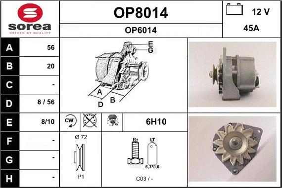 SNRA OP8014 - Генератор autocars.com.ua