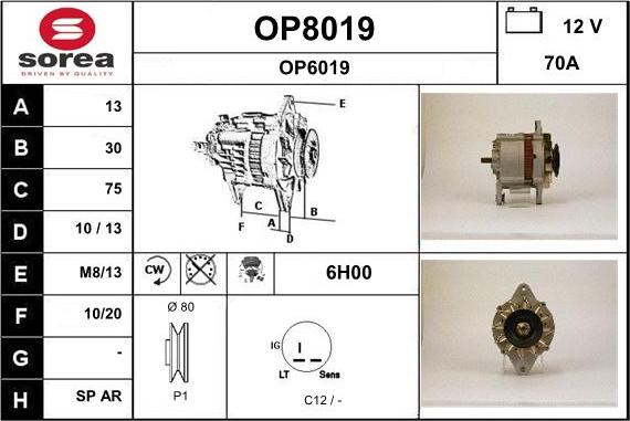 SNRA OP8019 - Генератор avtokuzovplus.com.ua