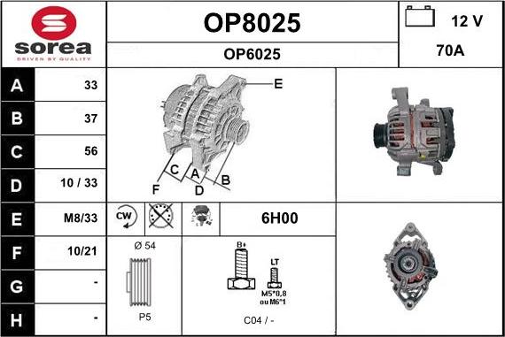 SNRA OP8025 - Генератор autocars.com.ua