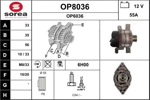 SNRA OP8036 - Генератор avtokuzovplus.com.ua