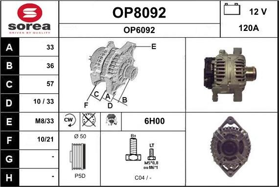 SNRA OP8092 - Генератор autocars.com.ua