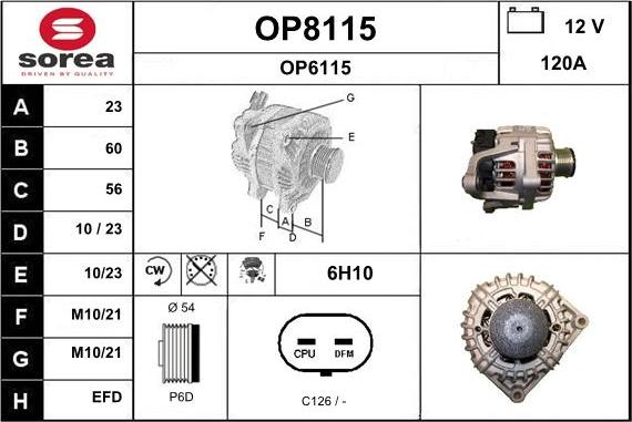 SNRA OP8115 - Генератор autocars.com.ua