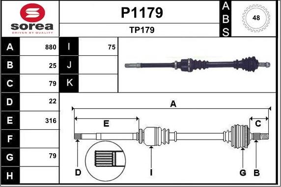 SNRA P1179 - Приводной вал avtokuzovplus.com.ua