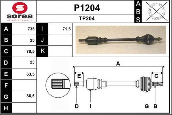 SNRA P1204 - Приводной вал autodnr.net