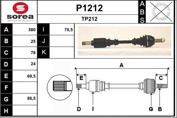 SNRA P1212 - Приводной вал avtokuzovplus.com.ua