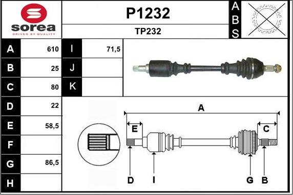 SNRA P1232 - Приводной вал autodnr.net