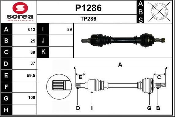 SNRA P1286 - Приводной вал autodnr.net