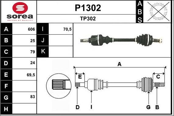 SNRA P1302 - Приводной вал avtokuzovplus.com.ua