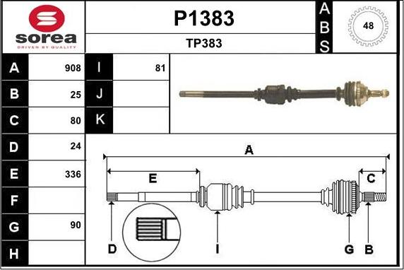 SNRA P1383 - Приводной вал autodnr.net