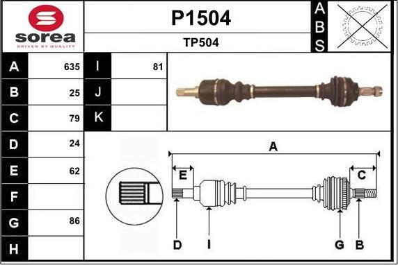 SNRA P1504 - Приводной вал autodnr.net