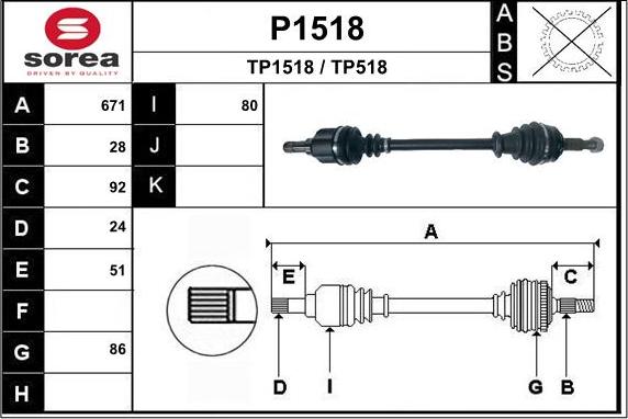 SNRA P1518 - Приводной вал autodnr.net