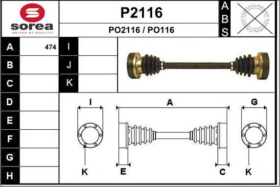 SNRA P2116 - Приводной вал avtokuzovplus.com.ua