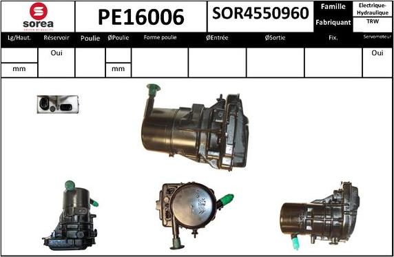 SNRA PE16006 - Гідравлічний насос, рульове управління, ГУР autocars.com.ua