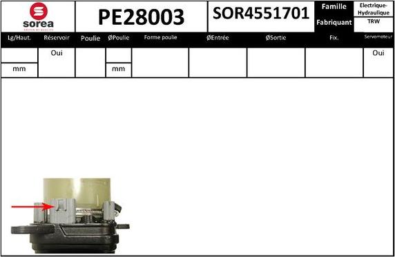 SNRA PE28003 - Гидравлический насос, рулевое управление, ГУР autodnr.net