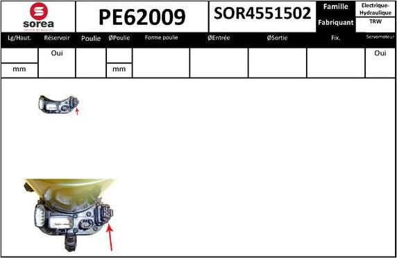 SNRA PE62009 - Гидравлический насос, рулевое управление, ГУР autodnr.net