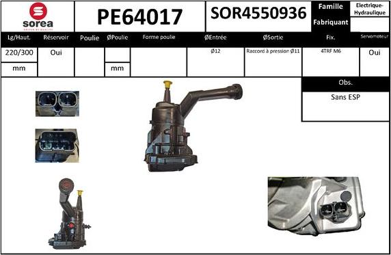 SNRA PE64017 - Гидравлический насос, рулевое управление, ГУР avtokuzovplus.com.ua