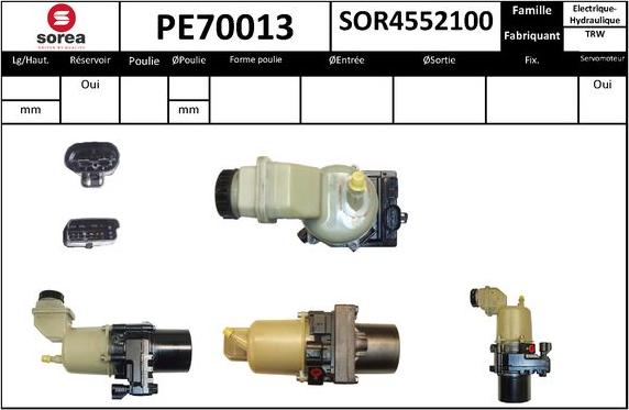 SNRA PE70013 - Гідравлічний насос, рульове управління, ГУР autocars.com.ua