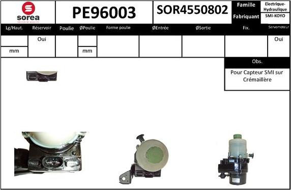 SNRA PE96003 - Гидравлический насос, рулевое управление, ГУР autodnr.net