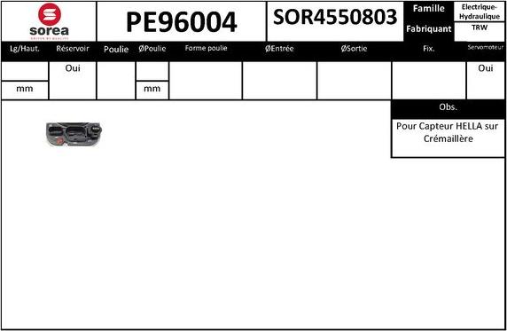 SNRA PE96004 - Гидравлический насос, рулевое управление, ГУР autodnr.net