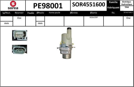 SNRA PE98001 - Гидравлический насос, рулевое управление, ГУР autodnr.net