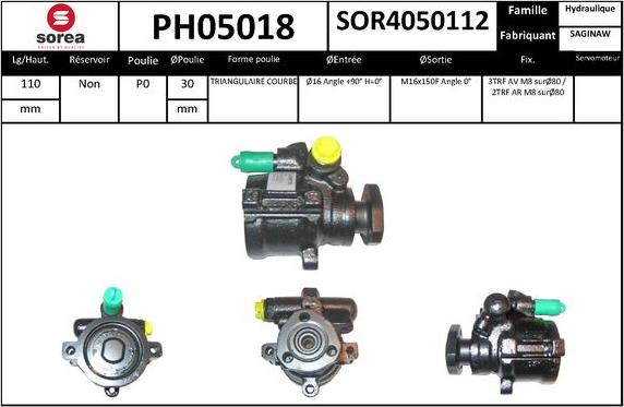 SNRA PH05018 - Гидравлический насос, рулевое управление, ГУР autodnr.net