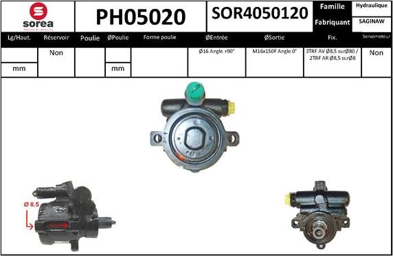 SNRA PH05020 - Гидравлический насос, рулевое управление, ГУР avtokuzovplus.com.ua