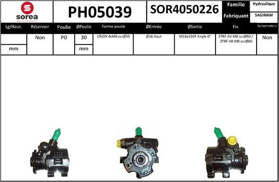 SNRA PH05039 - Гидравлический насос, рулевое управление, ГУР autodnr.net