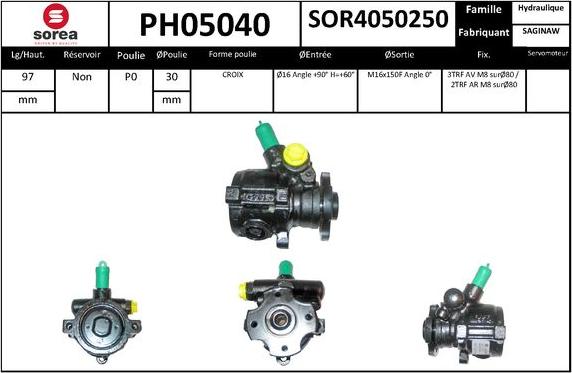 SNRA PH05040 - Гидравлический насос, рулевое управление, ГУР autodnr.net