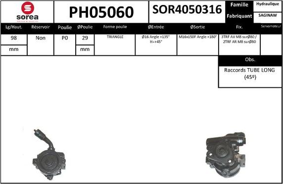 SNRA PH05060 - Гидравлический насос, рулевое управление, ГУР avtokuzovplus.com.ua