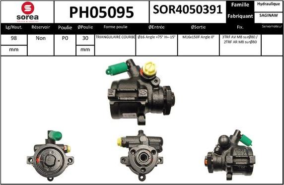 SNRA PH05095 - Гидравлический насос, рулевое управление, ГУР autodnr.net