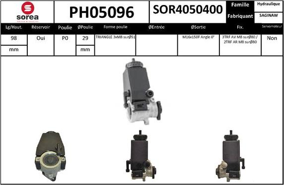 SNRA PH05096 - Гидравлический насос, рулевое управление, ГУР avtokuzovplus.com.ua