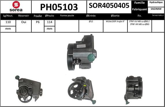 SNRA PH05103 - Гидравлический насос, рулевое управление, ГУР autodnr.net