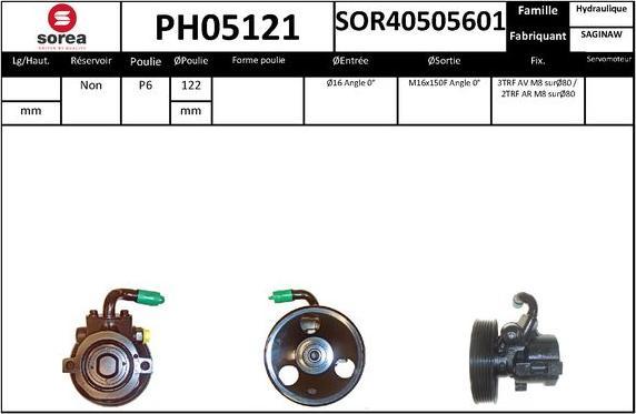 SNRA PH05121 - Гідравлічний насос, рульове управління, ГУР autocars.com.ua