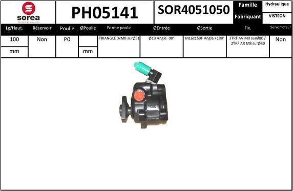 SNRA PH05141 - Гидравлический насос, рулевое управление, ГУР autodnr.net