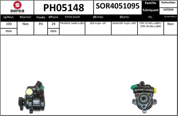 SNRA PH05148 - Гидравлический насос, рулевое управление, ГУР autodnr.net