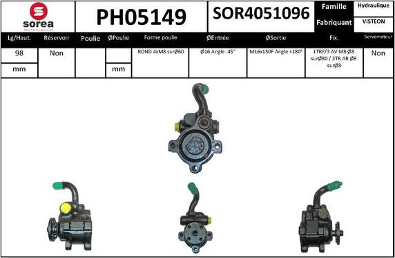 SNRA PH05149 - Гідравлічний насос, рульове управління, ГУР autocars.com.ua