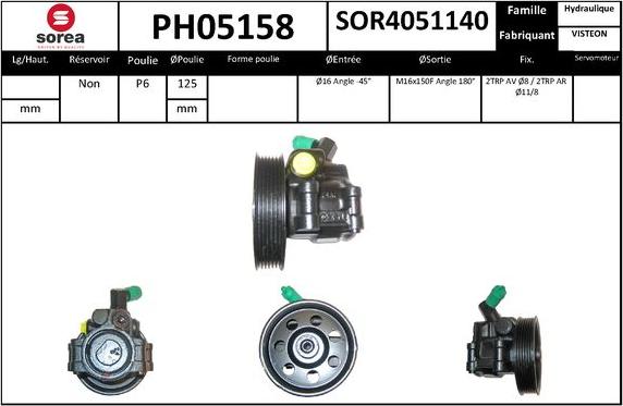 SNRA PH05158 - Гидравлический насос, рулевое управление, ГУР autodnr.net