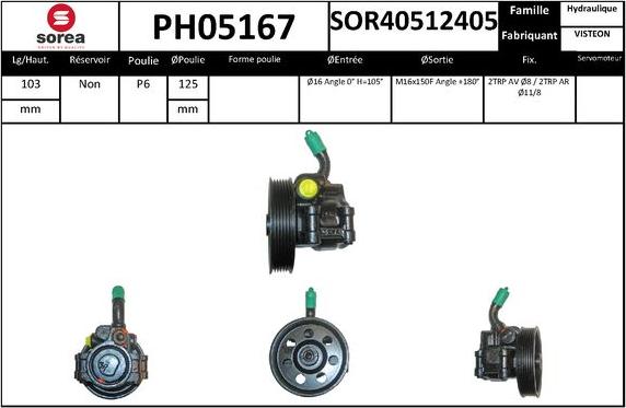 SNRA PH05167 - Гідравлічний насос, рульове управління, ГУР autocars.com.ua