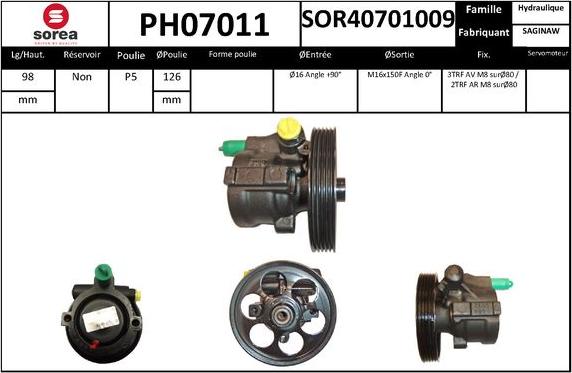 SNRA PH07011 - Гидравлический насос, рулевое управление, ГУР avtokuzovplus.com.ua