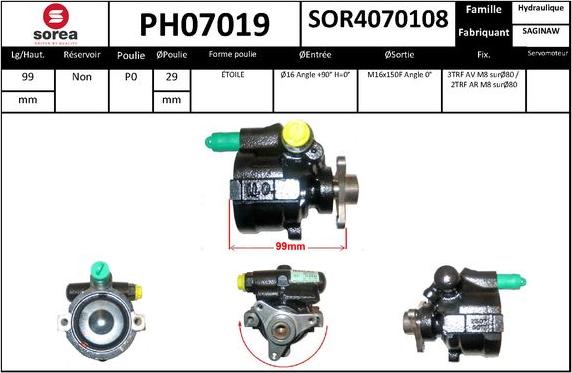 SNRA PH07019 - Гидравлический насос, рулевое управление, ГУР avtokuzovplus.com.ua